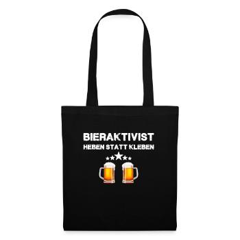 BIERAKTIVIST - Heben statt kleben - Bierliebhaber - Stoffbeutel - Schwarz - Vorne