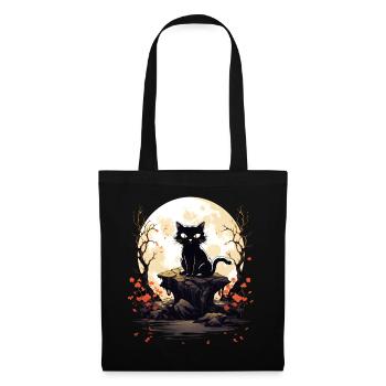 Effrayant Chat Noir Halloween Costume Drôle - Sac en tissu - noir - Devant
