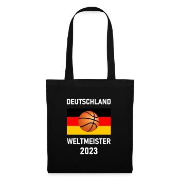 Deutschland Basketball Weltmeister 2023 Fan Shirt - Stoffbeutel - Schwarz - Vorne