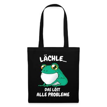 Frosch Grasfrosch Wasserfrosch Kröte - Stoffbeutel - Schwarz - Vorne