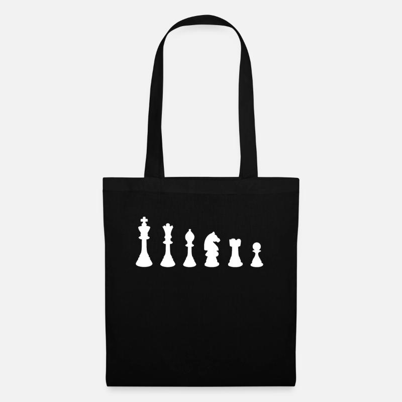 Schach Schachspieler Schachfigur - Stoffbeutel - Schwarz