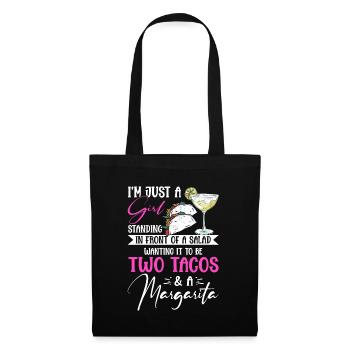Juste une fille Deux tacos Margarita Taco mardi - Sac en tissu - noir - Devant