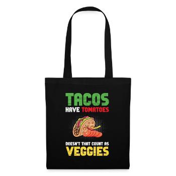 Tacos Tomatoes Counts Végétarien Nachos Burritos - Sac en tissu - noir - Devant