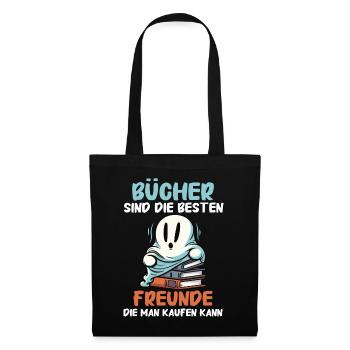 Buch Lesen Bücher Buch Nerd Bücherwurm - Stoffbeutel - Schwarz - Vorne