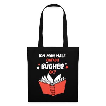 Buch Lesen Bücher Buch Nerd Bücherwurm - Stoffbeutel - Schwarz - Vorne