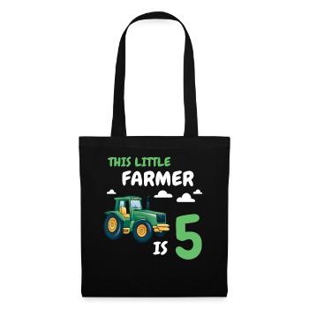 Cadeau 5 ans anniversaire garçon ou fille - Sac en tissu - noir - Devant