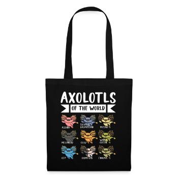Axolotls Of The World Salamandre Mignonne Grenouille - Sac en tissu - noir - Devant