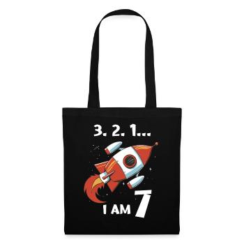 Cadeau 7 ans anniversaire garçon ou fille - Sac en tissu - noir - Devant