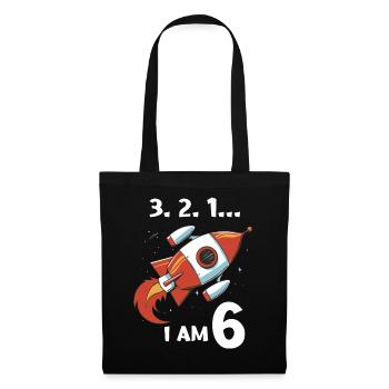 Cadeau 6 ans anniversaire garçon ou fille - Sac en tissu - noir - Devant