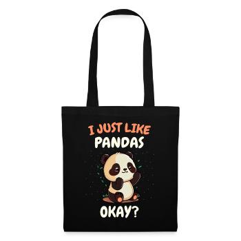 Pandabär Panda Tier Pandas - Stoffbeutel - Schwarz - Vorne