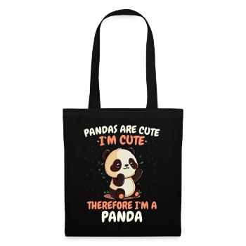Pandabär Panda Tier Pandas - Stoffbeutel - Schwarz - Vorne