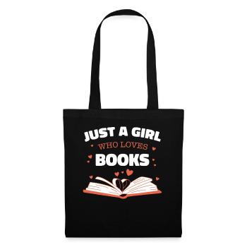 Bücher Buch lesen Bücherei Bibliothek Bücherwurm - Stoffbeutel - Schwarz - Vorne