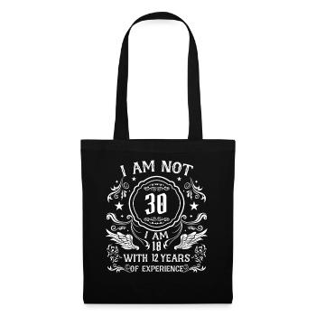 Cadeau 30 ans anniversaire garçon ou fille - Sac en tissu - noir - Devant