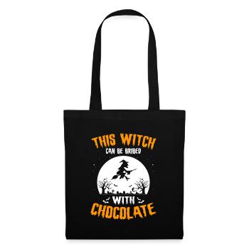 Witch Bribed With Chocolate Halloween Kostüm - Stoffbeutel - Schwarz - Vorne