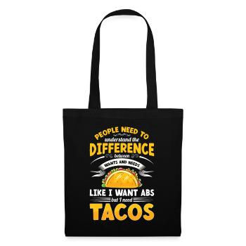 Je veux de l’ABS mais j’ai besoin de tacos cuisine mexicaine - Sac en tissu - noir - Devant