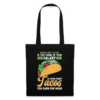 Combien de tacos gagnent par heure Nachos Burritos - Sac en tissu - noir - Devant