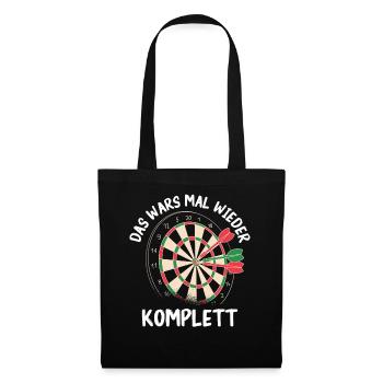 Dart Darts Dartspieler Dartsport - Stoffbeutel - Schwarz - Vorne