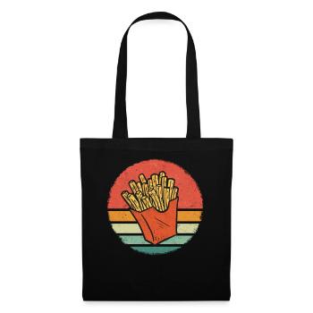 Frites frites restauration rapide - Sac en tissu - noir - Devant