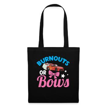 Burnouts Or Bows Babyparty Gender Reveal Geschenk - Stoffbeutel - Schwarz - Vorne