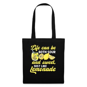 Life Sour Sweet comme la limonade Fruity Juice - Sac en tissu - noir - Devant