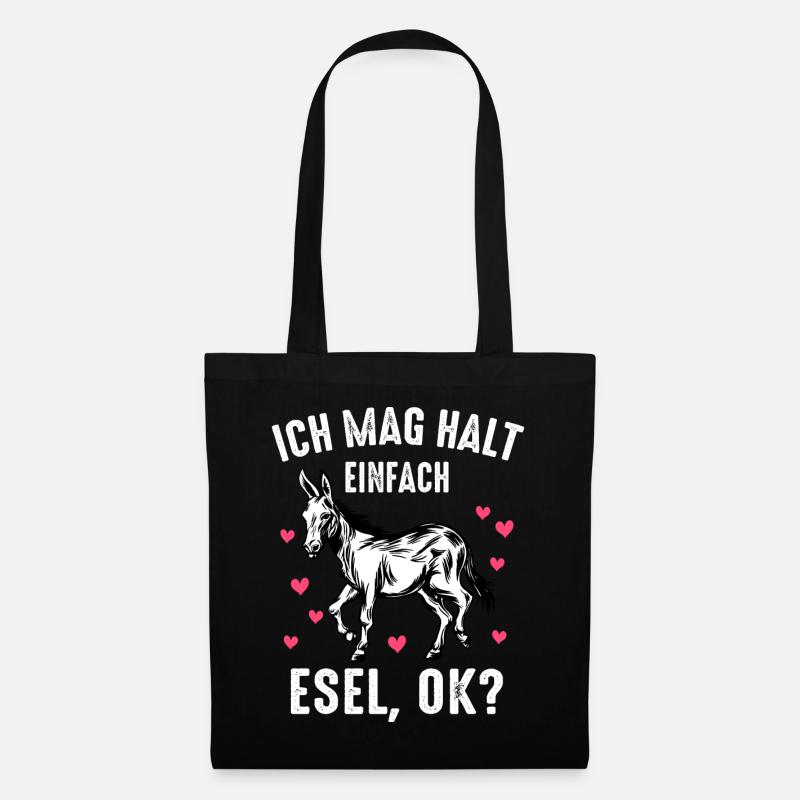 Esel Eselchen Maultier Muli - Stoffbeutel - Schwarz