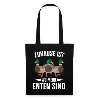 Stockente Entenvögel Ente Dunkelente Vogel - Stoffbeutel - Schwarz - Vorne