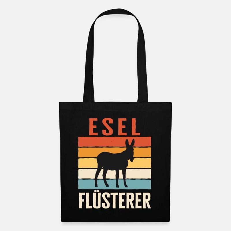 Esel Eselchen Maultier Muli - Stoffbeutel - Schwarz