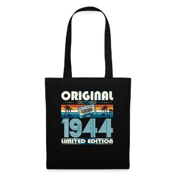 80th Birthday Retro Cassette Best of October 1944 - Tote Bag - black - Front