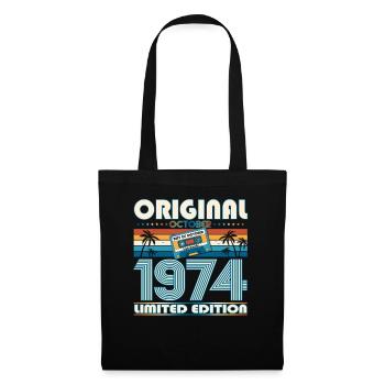 49th Birthday Retro Cassette Best of October 1974 - Tote Bag - black - Front