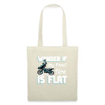 Cadeau de motocross Wonder If Tire Is Flat - Sac en tissu - nature - Devant