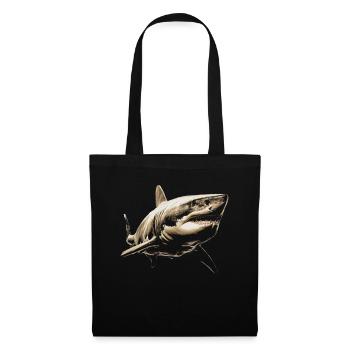 Hai Ozean Tigerhai Tier Fisch - Stoffbeutel - Schwarz - Vorne