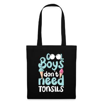 Amygdalite Les jeunes garçons n’ont pas besoin d’amygdales - Sac en tissu - noir - Devant