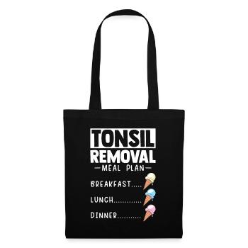 Tonsil Removal Meal Plan Ice Cream Mandeloperation - Stoffbeutel - Schwarz - Vorne