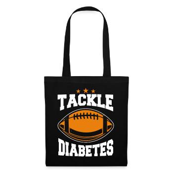 Diabète Insuline DT1 diabétique - Sac en tissu - noir - Devant