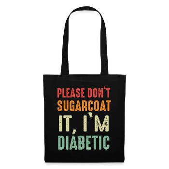 Diabète Insuline DT1 diabétique - Sac en tissu - noir - Devant