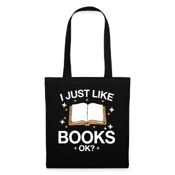 Bücher Buch lesen Bücherei Bibliothek Bücherwurm - Stoffbeutel - Schwarz - Vorne