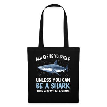 Hai Ozean Tigerhai Tier Fisch - Stoffbeutel - Schwarz - Vorne