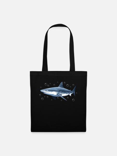 Hai Ozean Tigerhai Tier Fisch - Stoffbeutel - Schwarz