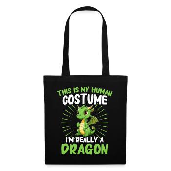 Drache Mystisch Drachen Fantasie - Stoffbeutel - Schwarz - Vorne