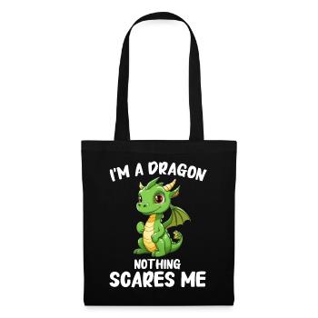 Drache Mystisch Drachen Fantasie - Stoffbeutel - Schwarz - Vorne