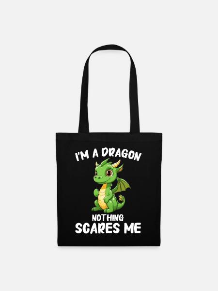Drache Mystisch Drachen Fantasie - Stoffbeutel - Schwarz