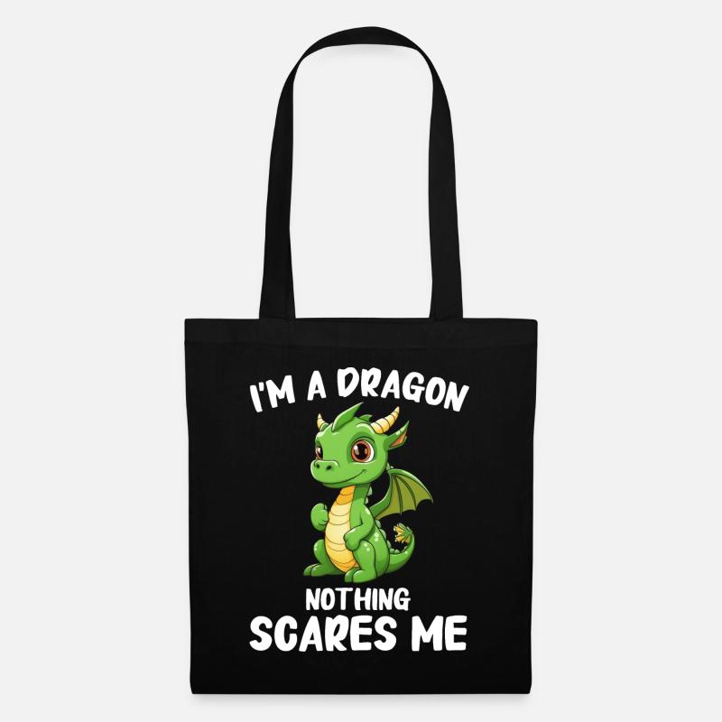 Drache Mystisch Drachen Fantasie - Stoffbeutel - Schwarz