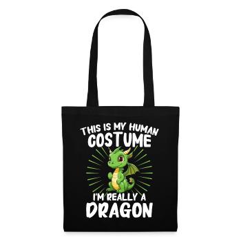 Drache Mystisch Drachen Fantasie - Stoffbeutel - Schwarz - Vorne