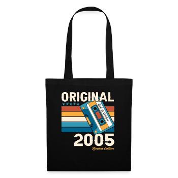 18. Geburtstag Mann Oktober Jahrgang 2005 Kassette - Stoffbeutel - Schwarz - Vorne