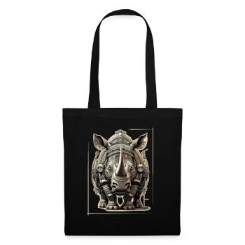 Rhinocéros Steampunk - Sac en tissu - noir - Devant