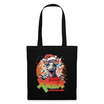 Weihnachten T-REX Merry XREX Geschenk Crew - Stoffbeutel - Schwarz - Vorne