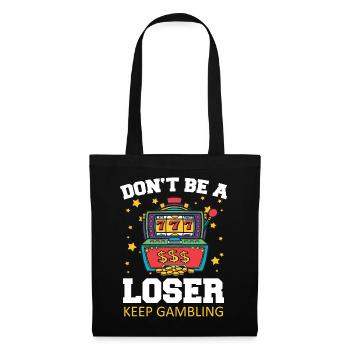 Kasino Glückspiel Casino Las Vegas Glückspieler - Stoffbeutel - Schwarz - Vorne