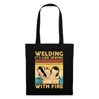 Welding Like Sewing With Fire Metal Structure Welding - Tote Bag - black - Front