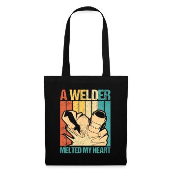 Soudeur a fait fondre mon coeur soudage cadeau - Sac en tissu - noir - Devant