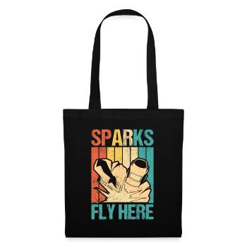 Sparks Fly Here Welding Vintage Welder Retro - Tote Bag - black - Front
